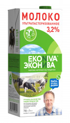 Молоко Эконива 1.0л/1.027 кгх12 3.2% ГОСТ для ДП